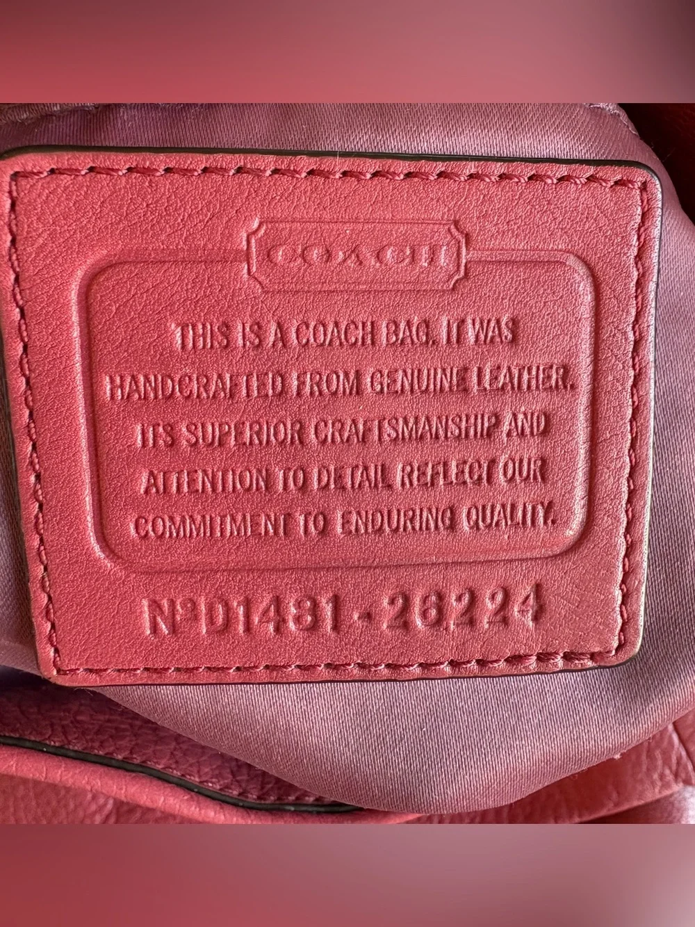 Preloved COACH MADISON PHOEBE LEATHER SHOULDER BAG PURSE PINK PEONY